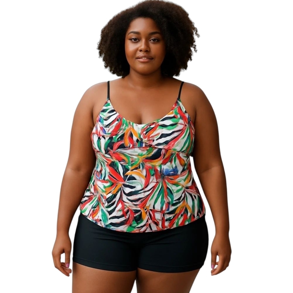 NWT Apt 9 Tropical‎ Print Tankini Top